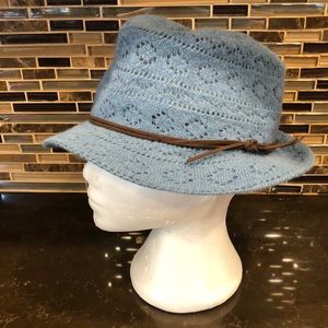 Powder blue angora wool blend hat one size